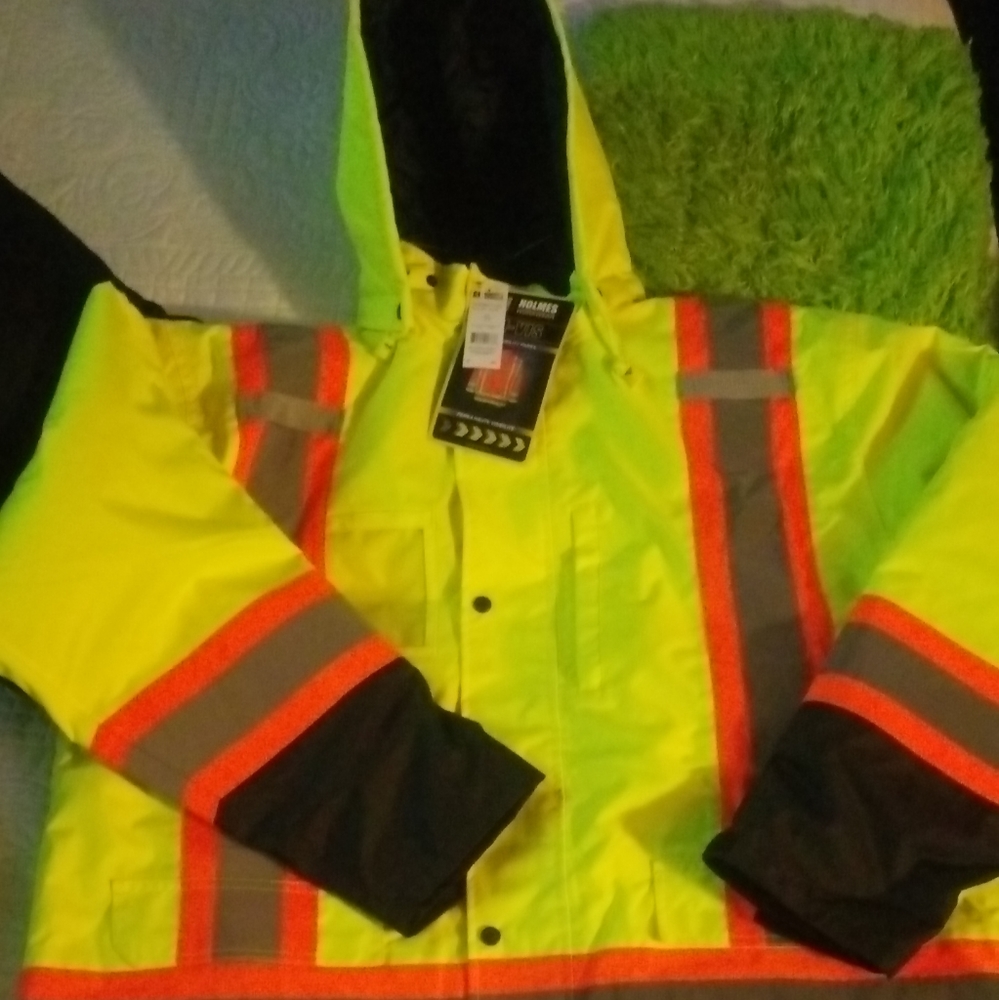 Hi- vis parka coat